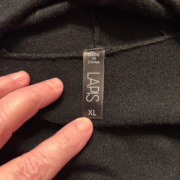 Lapis Open Cardigan Black Long Sleeve Women's Size XL Drape - Picture 3 of 10